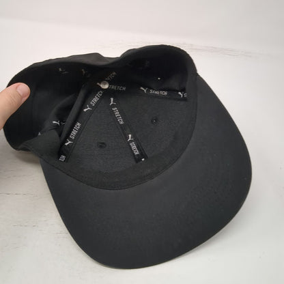 Puma Baseball Cap Black One Size Stretch Fit Performance Raised Logo Sport Hat