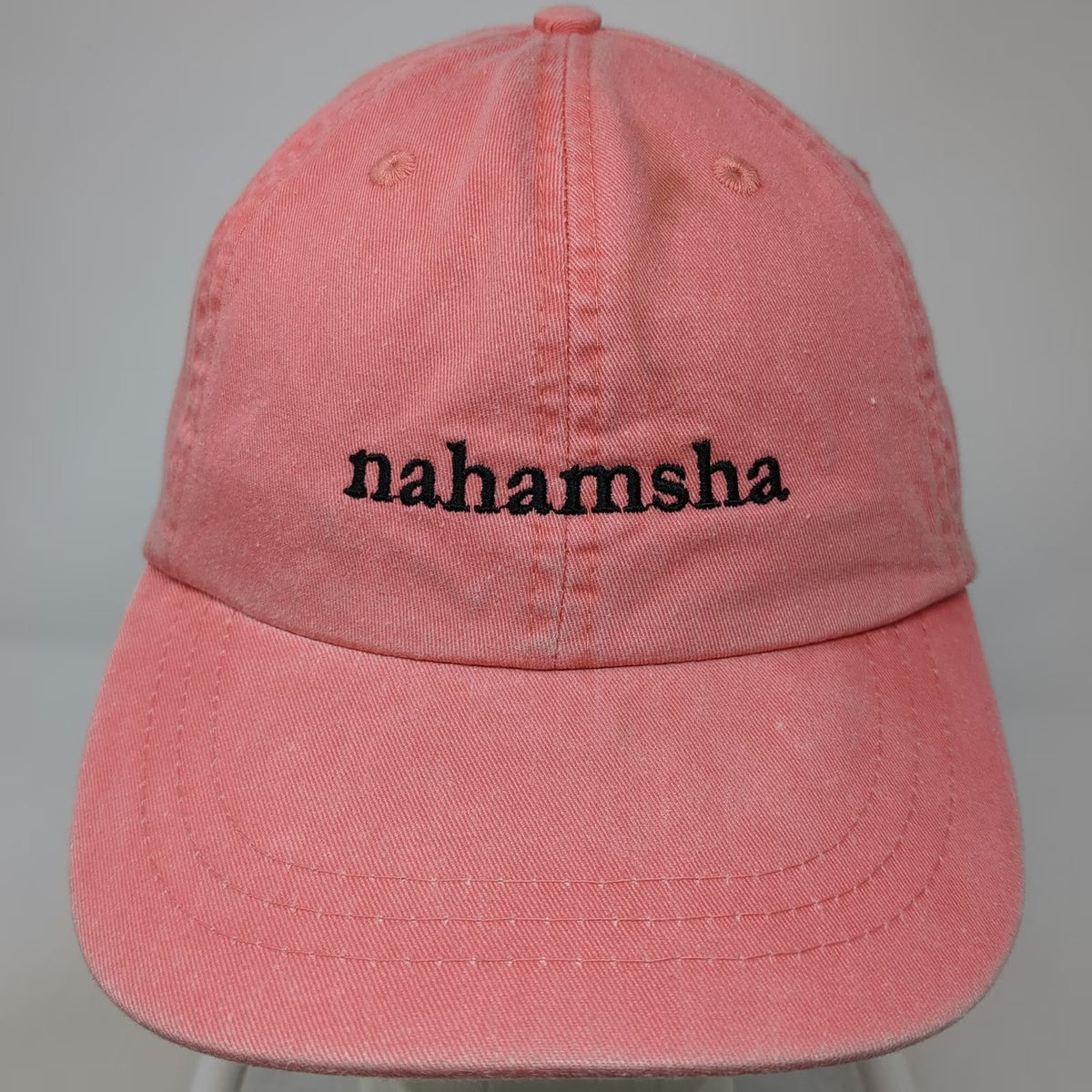 Adams Baseball Cap Pink One Size nahamsha Embroidery Leather Strap Slideback Hat