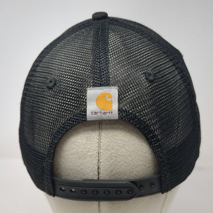 Carhartt Trucker Hat Black Gray One Size Snapback Mesh Embroidered Canvas Logo