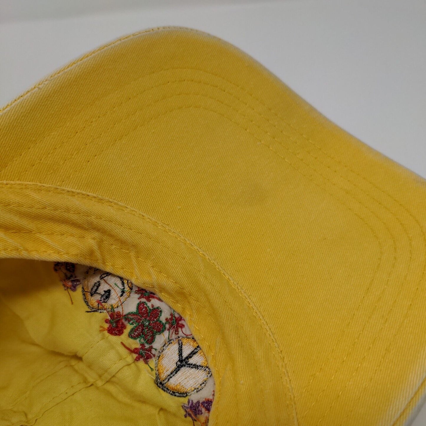 Smiley Peace Flowers Redington Beach FL Strapback Hat Yellow OSFA Jhats
