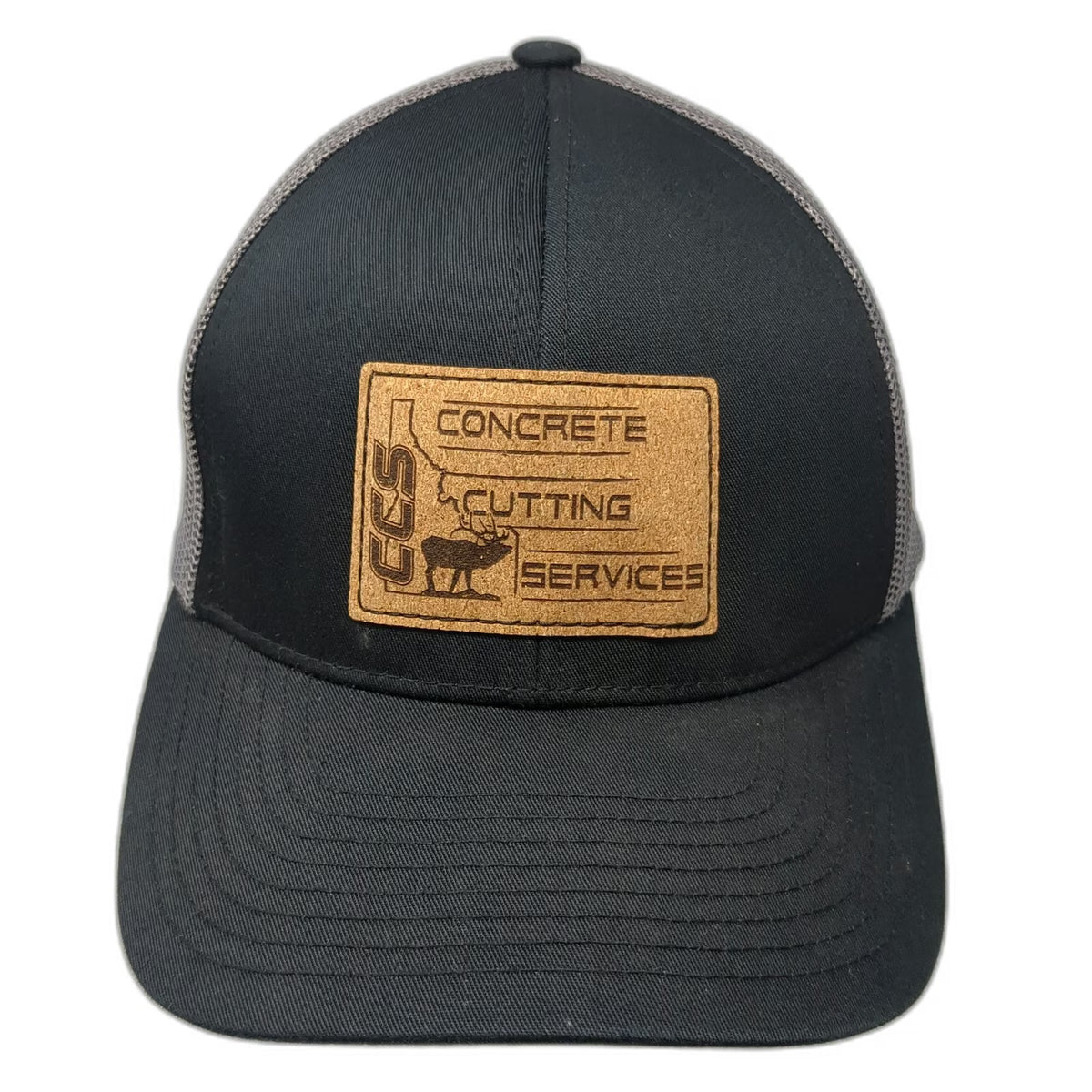 Pacific Headwear Trucker Hat Black Gray One Size Snapback Mesh Concrete Cutting