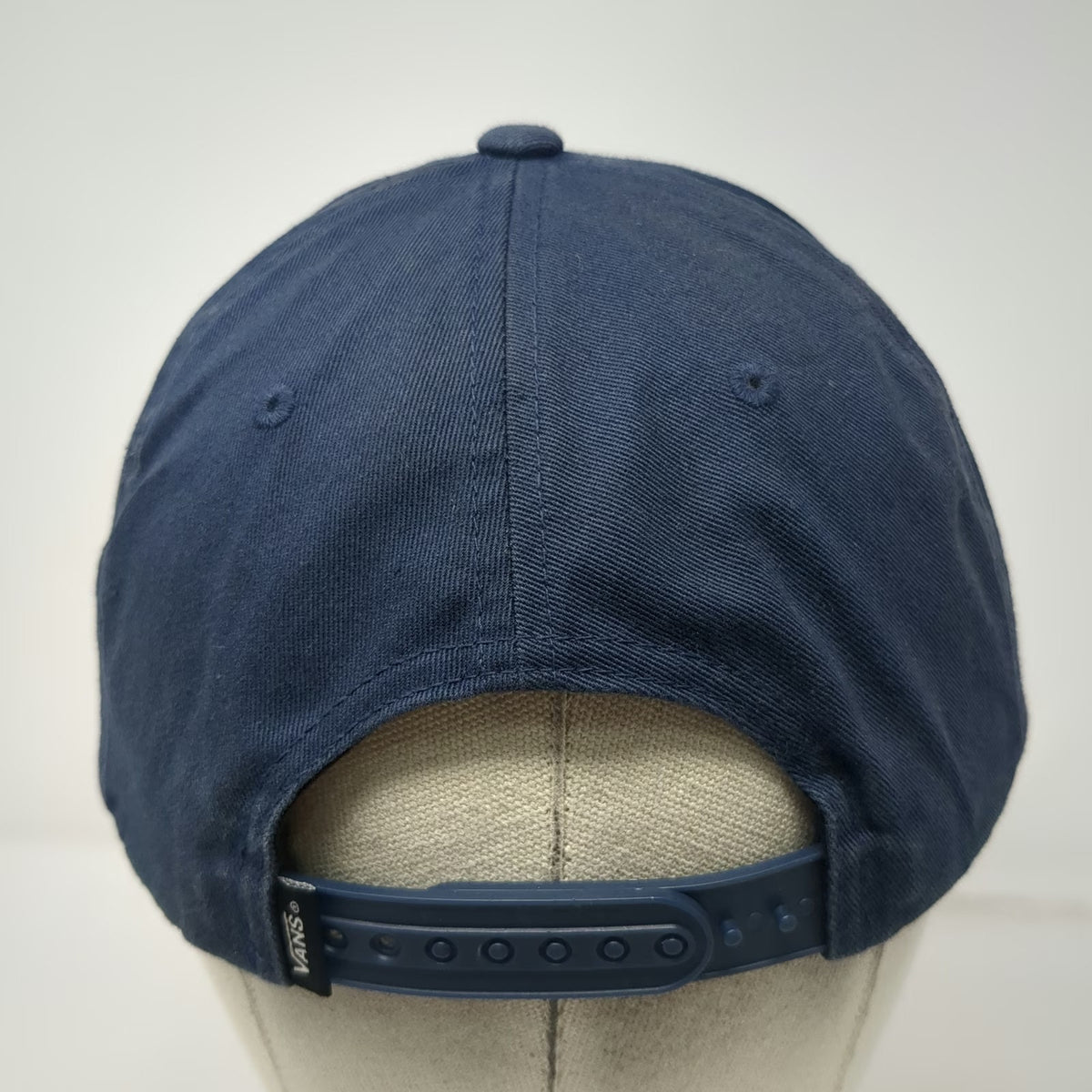 Vans 5 Panel Blue One Size Distressed Frayed Snapback Logo Patch Cotton Hat