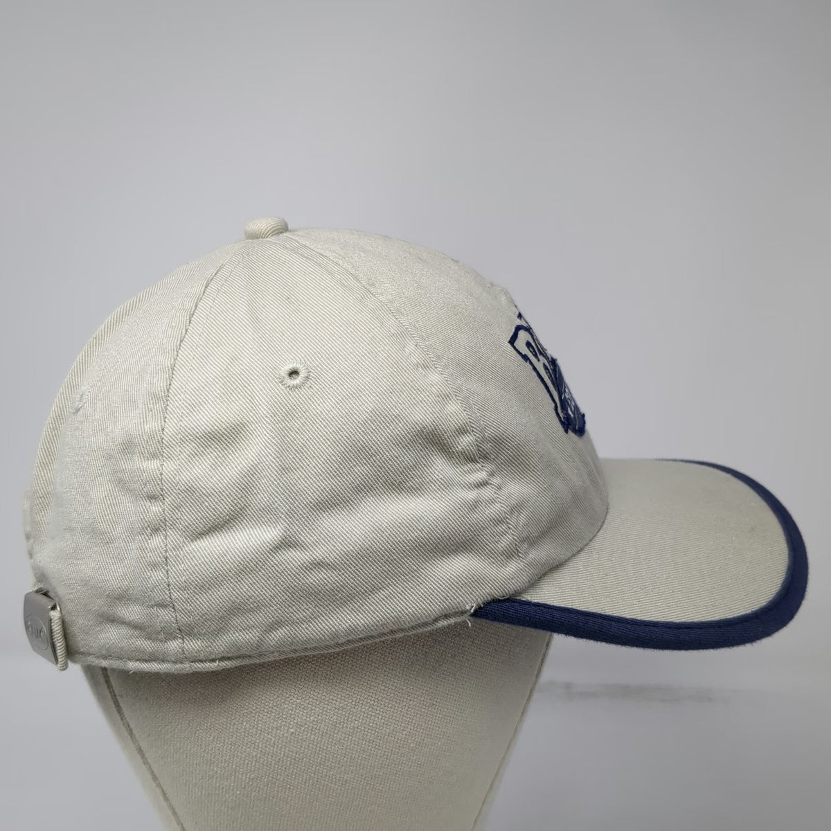 B.U.M. Equipment Baseball Cap Beige One Size Embroidered Logo Slideback Trim Hat