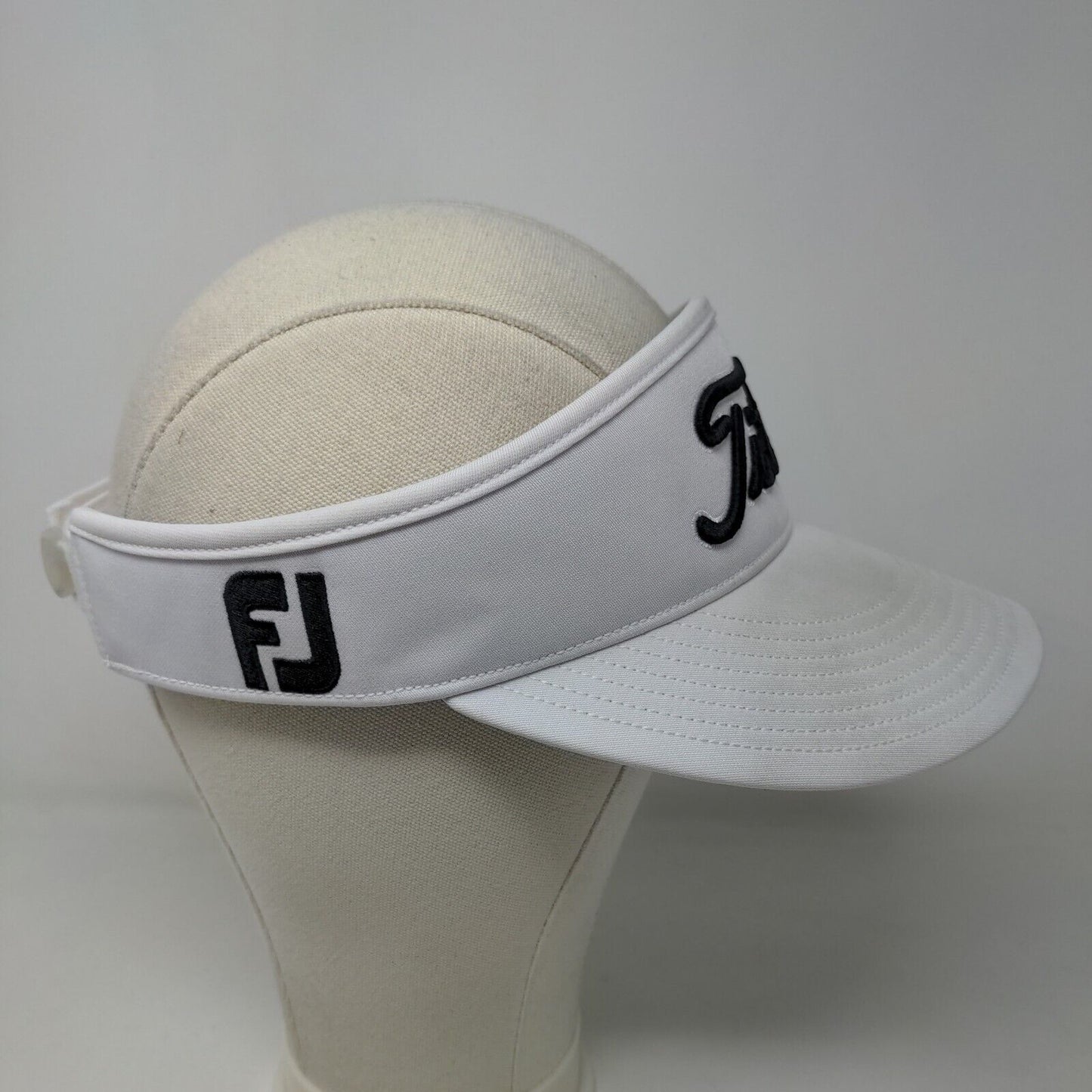 Titleist Men's Strapback Sun Visor Hat White Embroidered Logo Polyester Blend