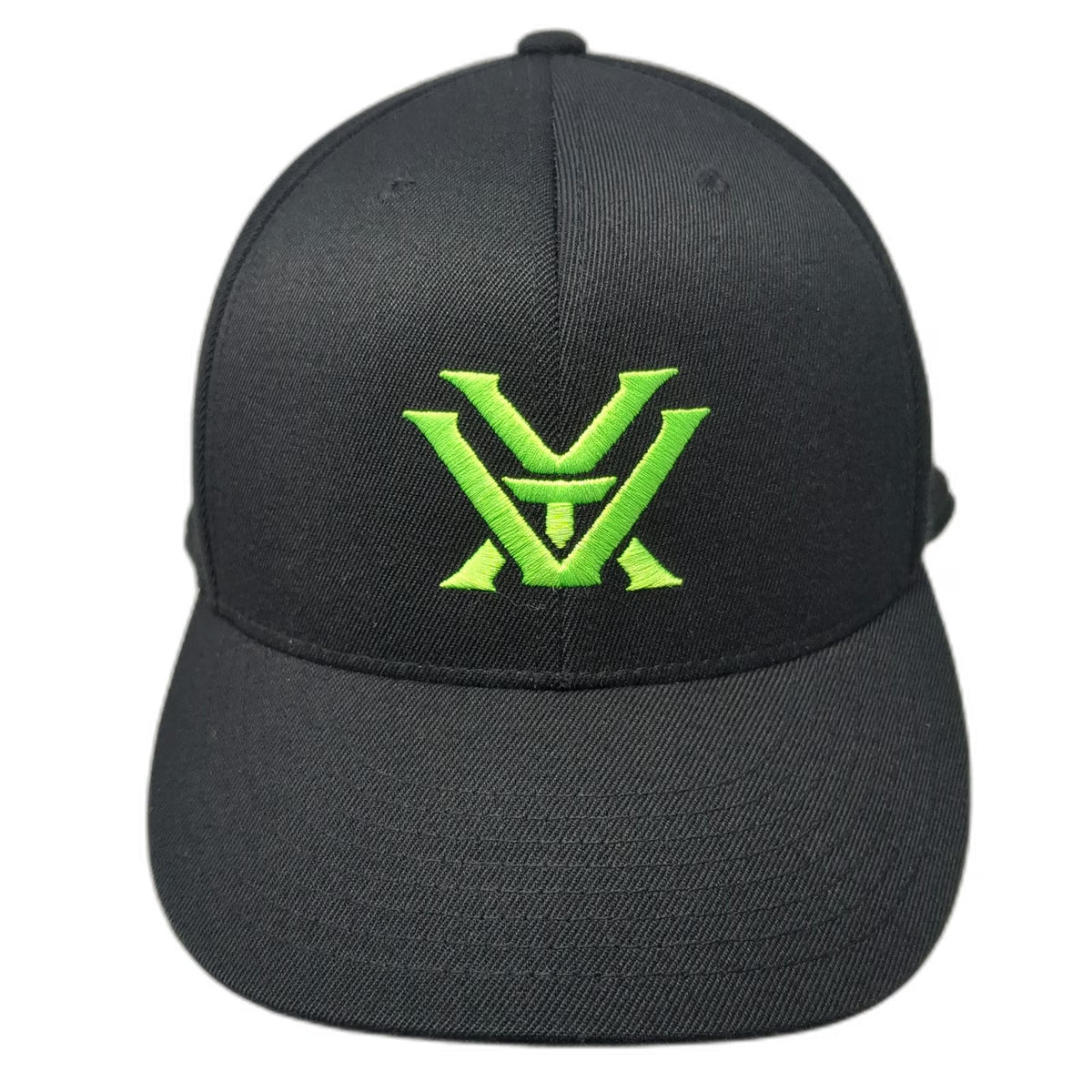 Vortex Optics Baseball Cap Black Green 7 5/8 Fitted Logo Curved Stretch Hat