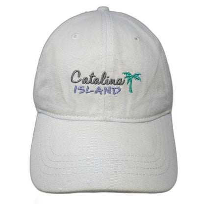Ouray Baseball Cap White One Size Catalina Island Palm Tree Strapback Cotton hat