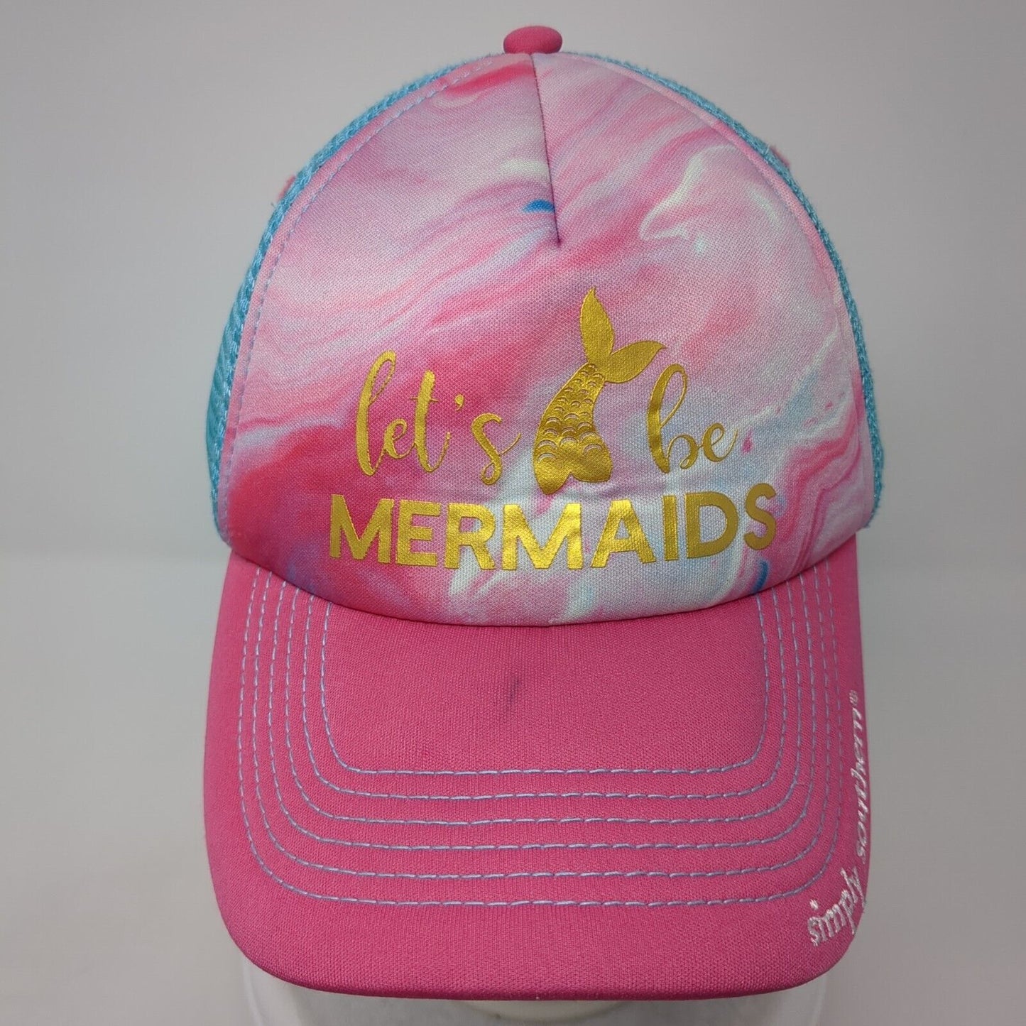 Let's Be Mermaids Slideback Trucker Hat Multicolor One Size Mesh Back