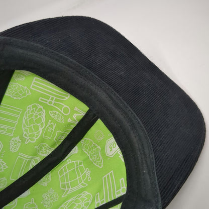 Mill 95 Snapback Black One Size Corduroy Hops Parma Idaho Hat Printed Lining