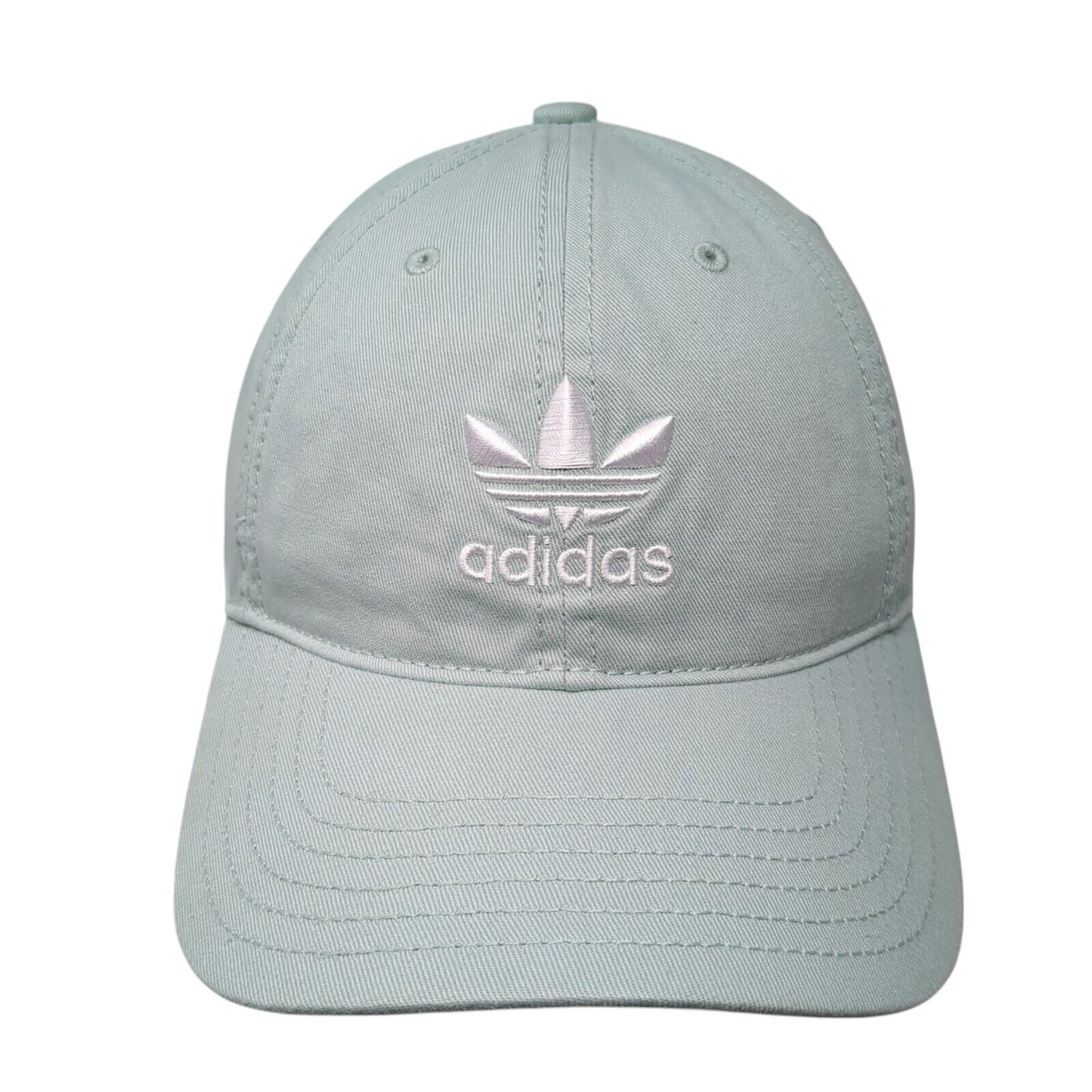 Adidas Trefoil Slideback Hat Green One Size Solid Embroidered 6 Panel