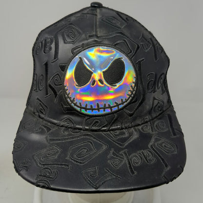 Disney Parks Trucker Hat Black One Size Jack Skellington Holographic Snapback