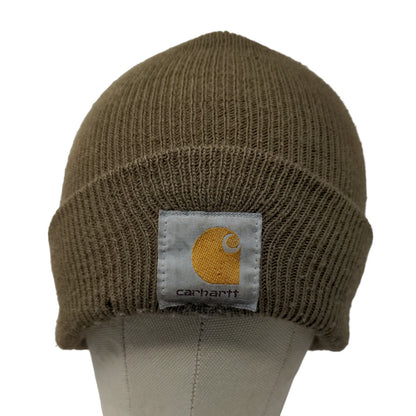 Carhartt Men's Knit Beanie Hat Cap Brown Size OSFA Patch Logo Vintage Made USA