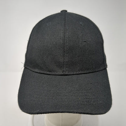 Unbranded Strapback Hat Black One Size Adjustable Vented Holes 6 Panel Blank