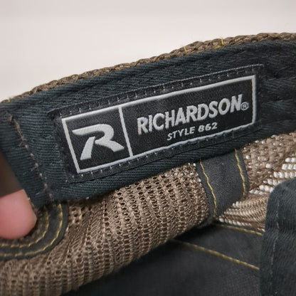 Richardson Trucker Hat Green Camo One Size RMEF Patch Mesh Back Snapback Hunting