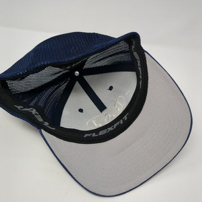 B&J Electric Inc. Fitted Mesh Back Trucker Hat Blue One Size Flexfit