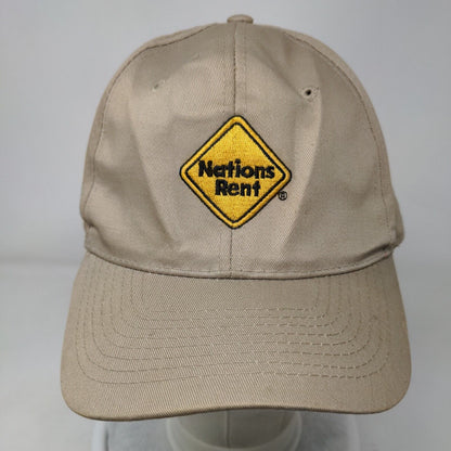 Nations Rent Snapback Hat Tan OSFA Embroidered Vent Holes Cobra Caps