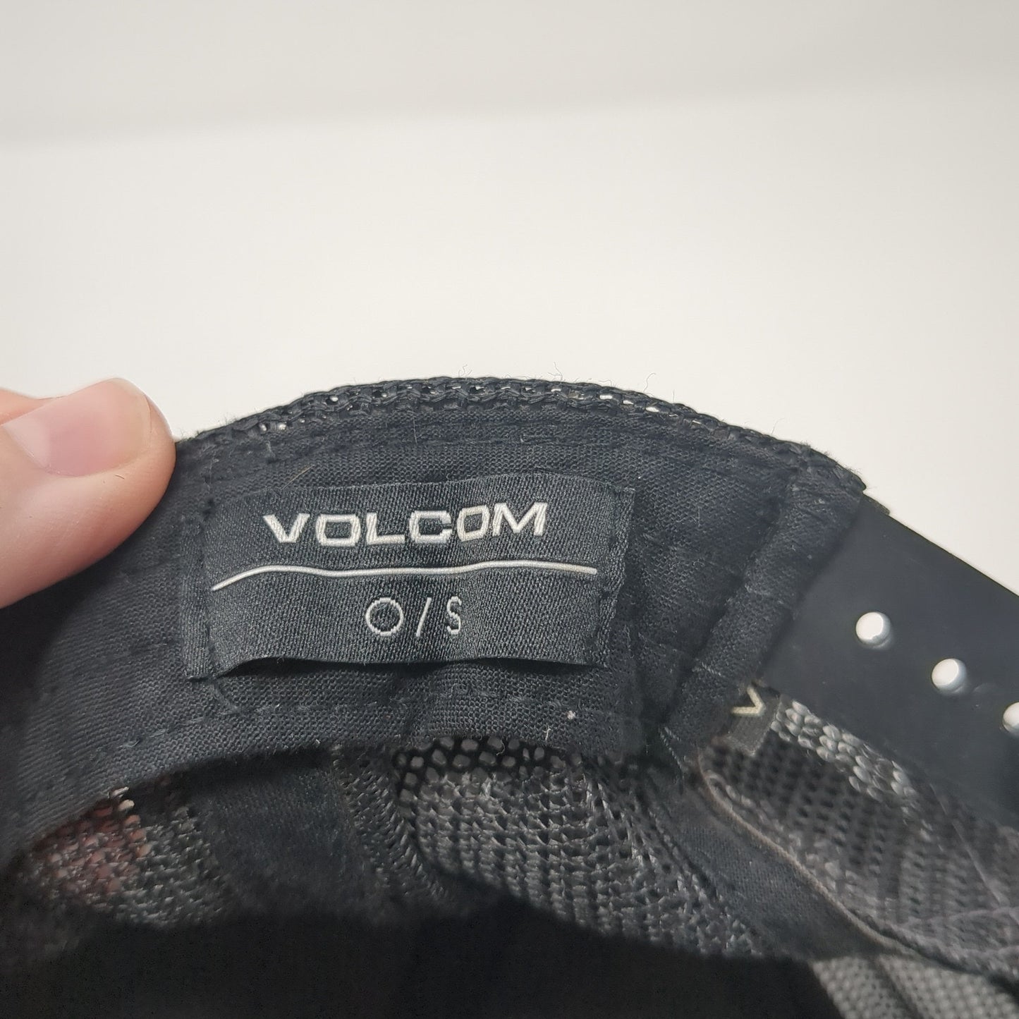 Volcom Snapback Trucker Hat Black One Size Adjustable Embroidered Mesh Back