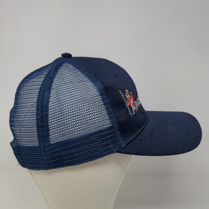 Mobile Drill Men's Snapback Mesh Back Hat Blue Embroidered Logo Polycotton Logo