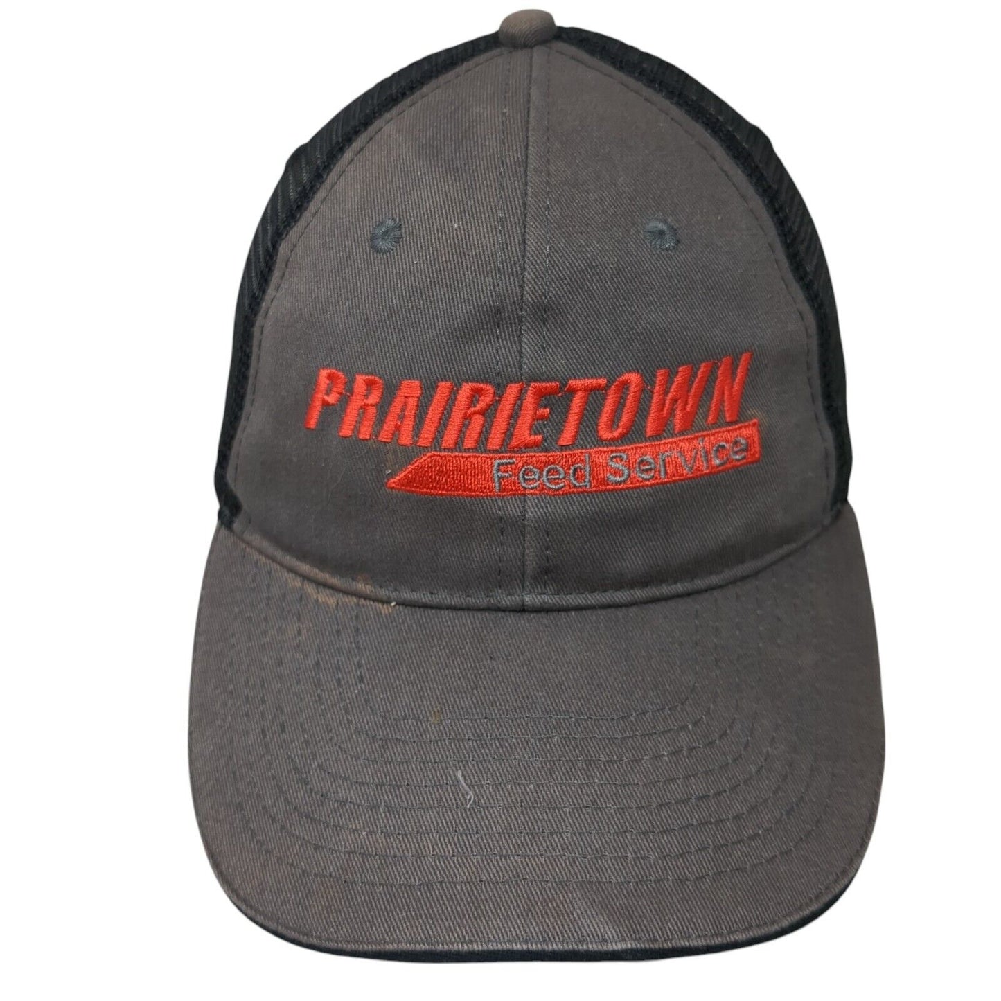 Prairietown Feed Service Strapback Trucker Hat Brown One Size Mesh Back
