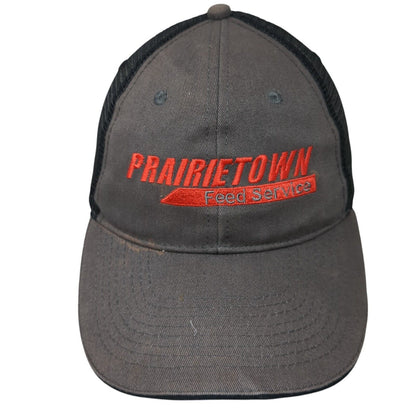 Prairietown Feed Service Strapback Trucker Hat Brown One Size Mesh Back