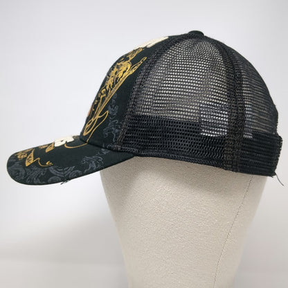Disney Parks Trucker Hat Black One Size Being Grumpy Rocks Dwarf Mesh Snapback
