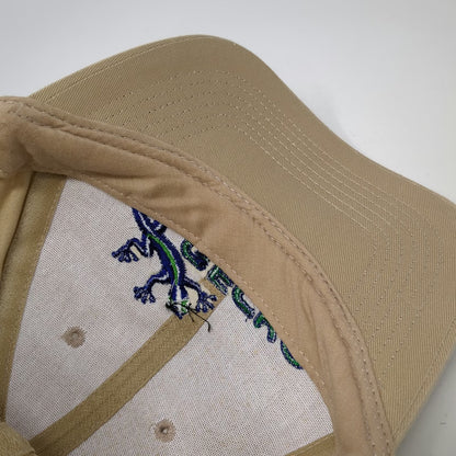 Gecko Hawaii Snapback Beige One Size Embroidered Logo Blue Twill 6 Panel Hat