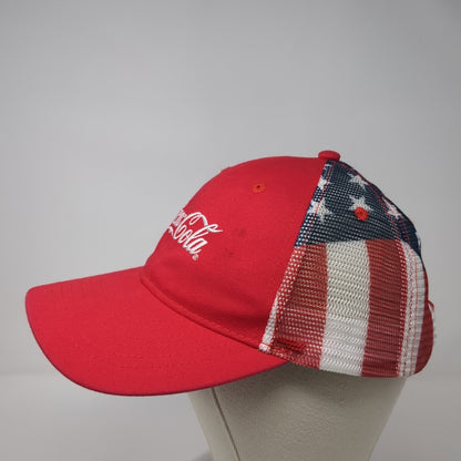 Coca-Cola Snapback Trucker Hat Multicolor OS Adjustable Patriotic Mesh Back
