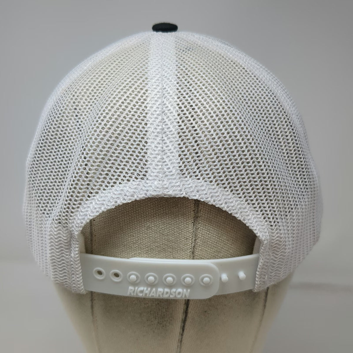 Richardson Trucker Hat Black White One Size Fly Fish Idaho Patch Mesh Snapback