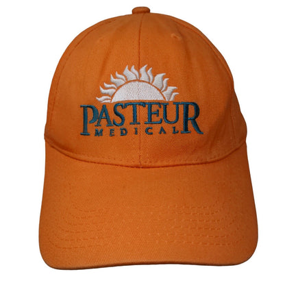 Bargay Men's Strapback Hat Orange Adjustable Embroidered Pasteur Medical Logo