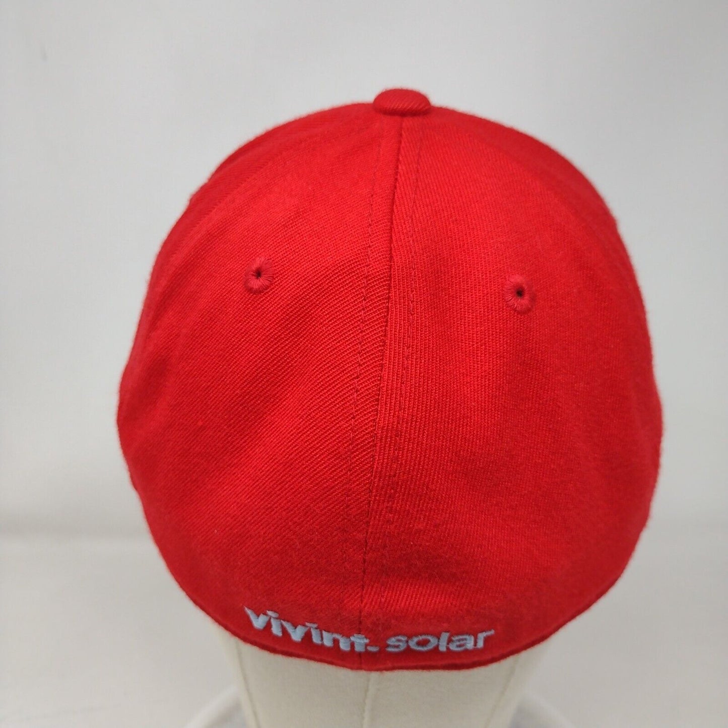 Vivint Solar 210 Fitted Hat Red Size 7 1/4-7 5/8 Embroidered 6 Panel Flexfit