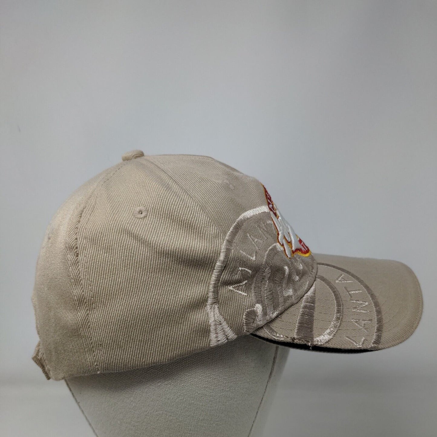 Arizona Atlanta Strapback Hat Tan One Size Adjustable Embroidered