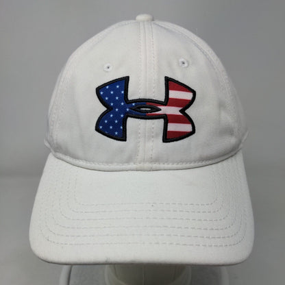 Under Armour Snapback Hat Cream OSFA Adjustable Embroidered Patriotic 6 Panel
