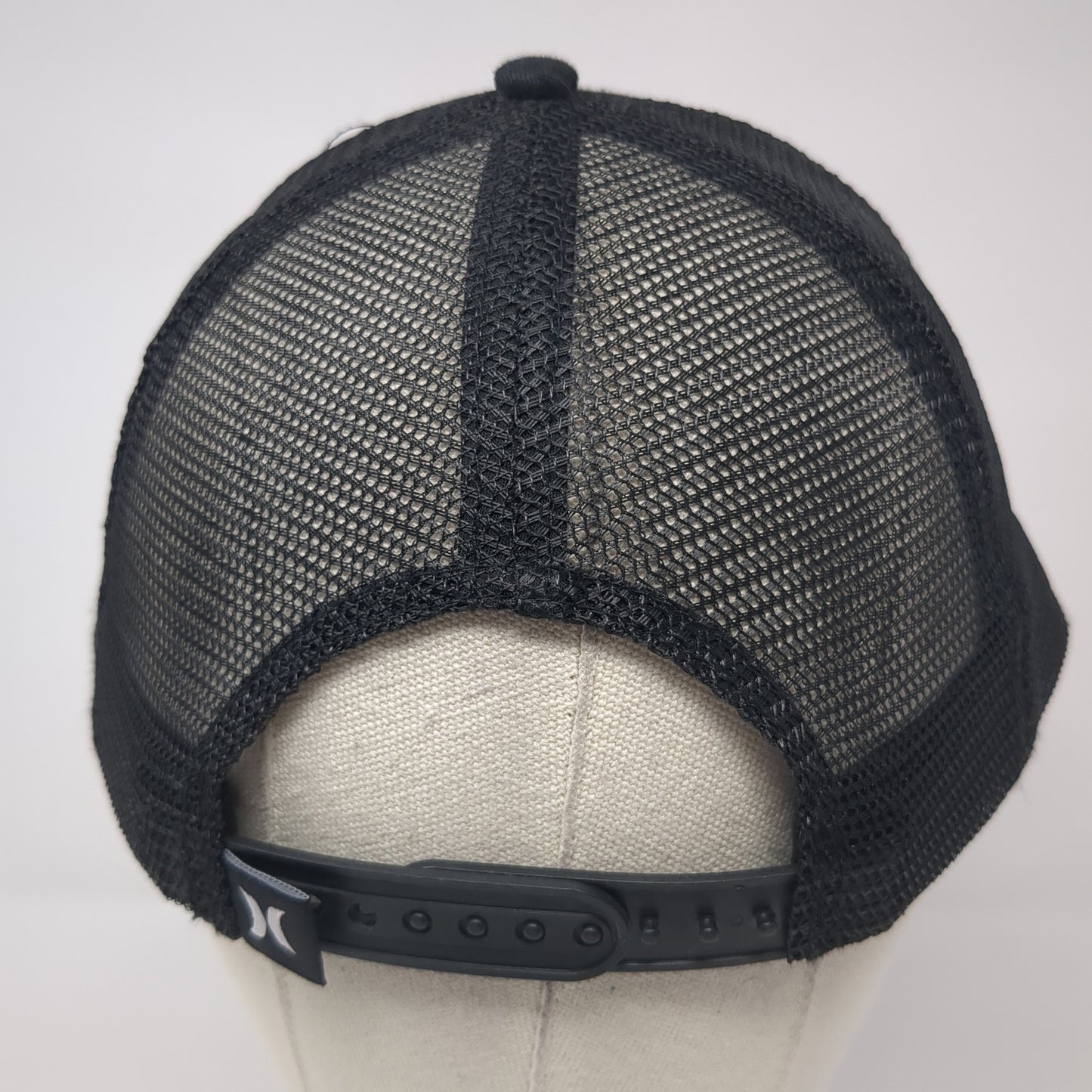 Hurley Snapback Mesh Back Trucker Hat Black One Size Embroidered Logo