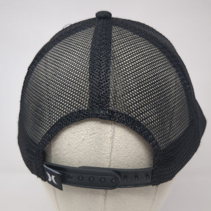 Hurley Snapback Mesh Back Trucker Hat Black One Size Embroidered Logo