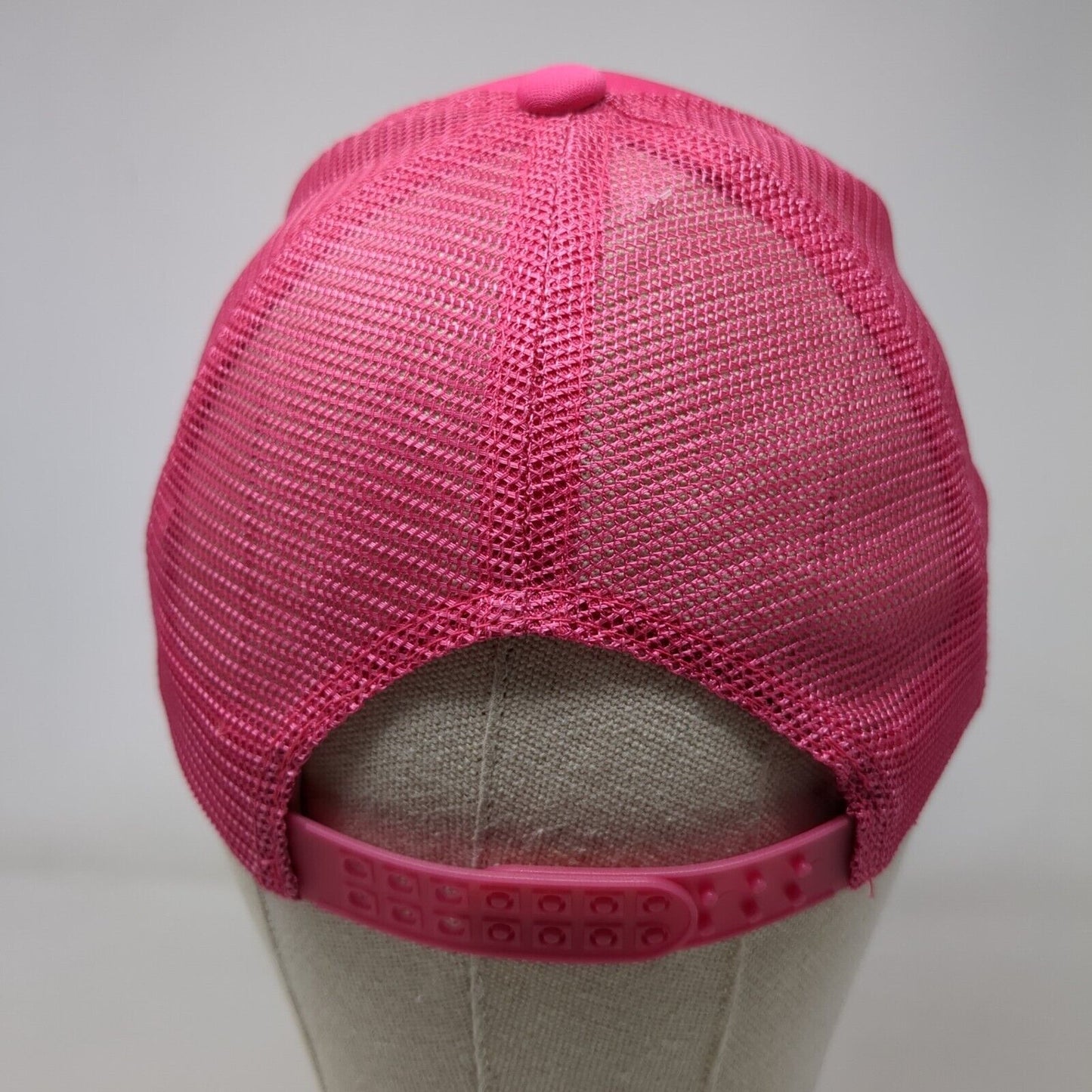 Smiley Emoji Snaoback Trucker Hat Pink OSFA Adjustable Breathable Mesh Back