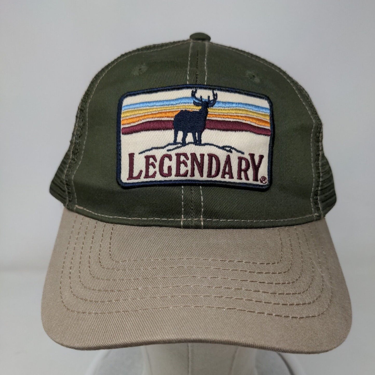 Legendary Snapback Trucker Hat Green One Size Adjustable Mesh Back Vented Holes