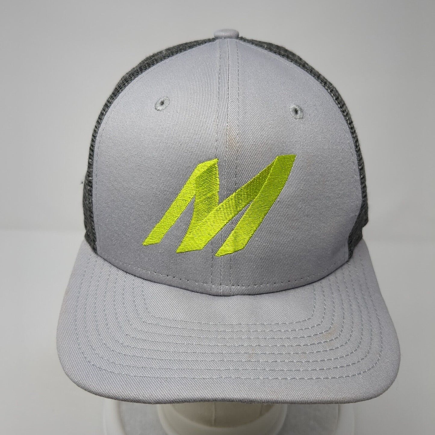 Letter M Snapback Mesh Back Trucker Hat Gray One Size New Era 9Fifty