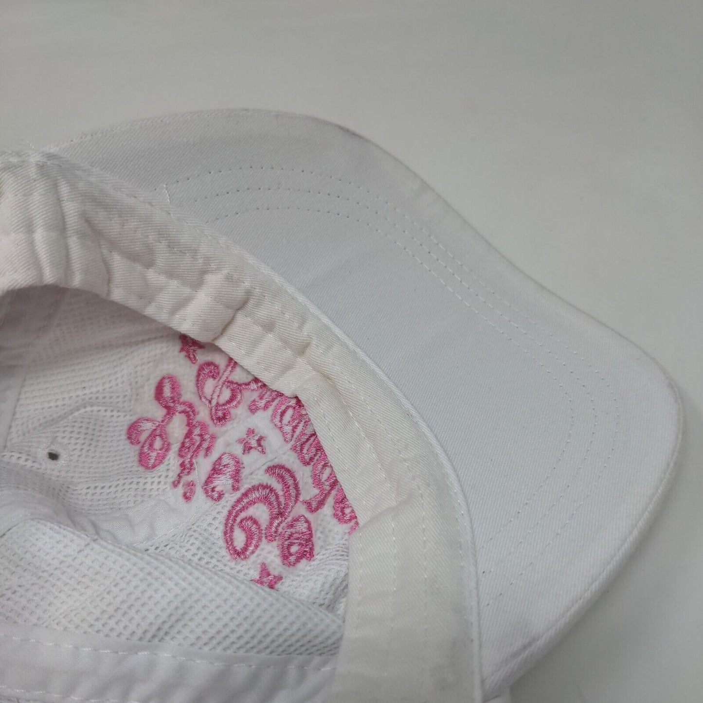 Let's Go Brandon Slideback Hat White One Size Embroidered Leather Strap