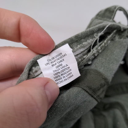 Unbranded Slideback Hat Green One Size Adjustable Vented Holes Blank Cotton