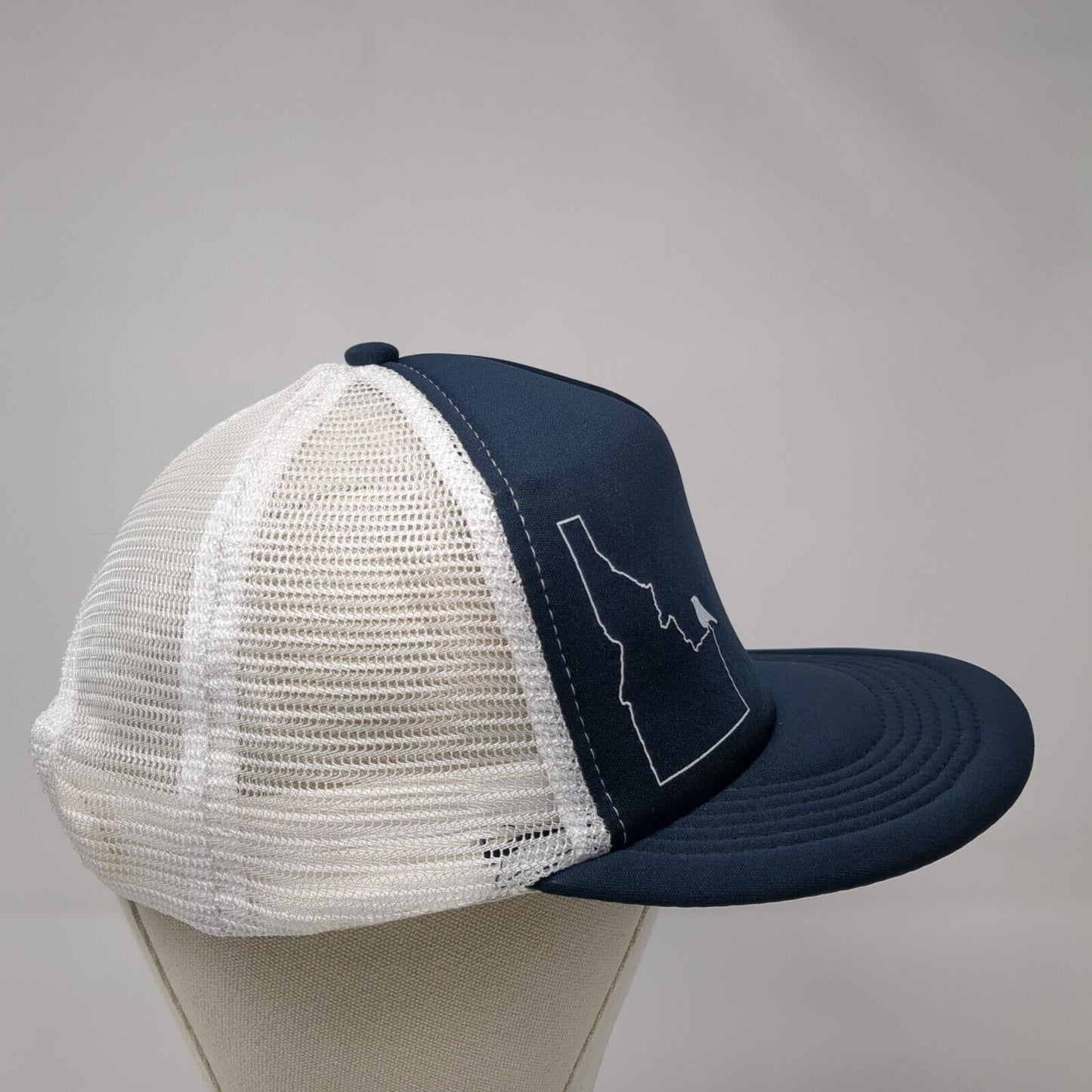 District Snapback Trucker Hat Blue One Size Adjustable Mesh Back Polyester