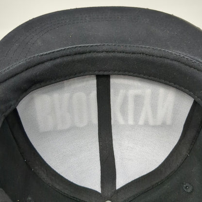 rue 21 Snapback Hat Black One Size Brooklyn New York Faux Leather Flat Brim