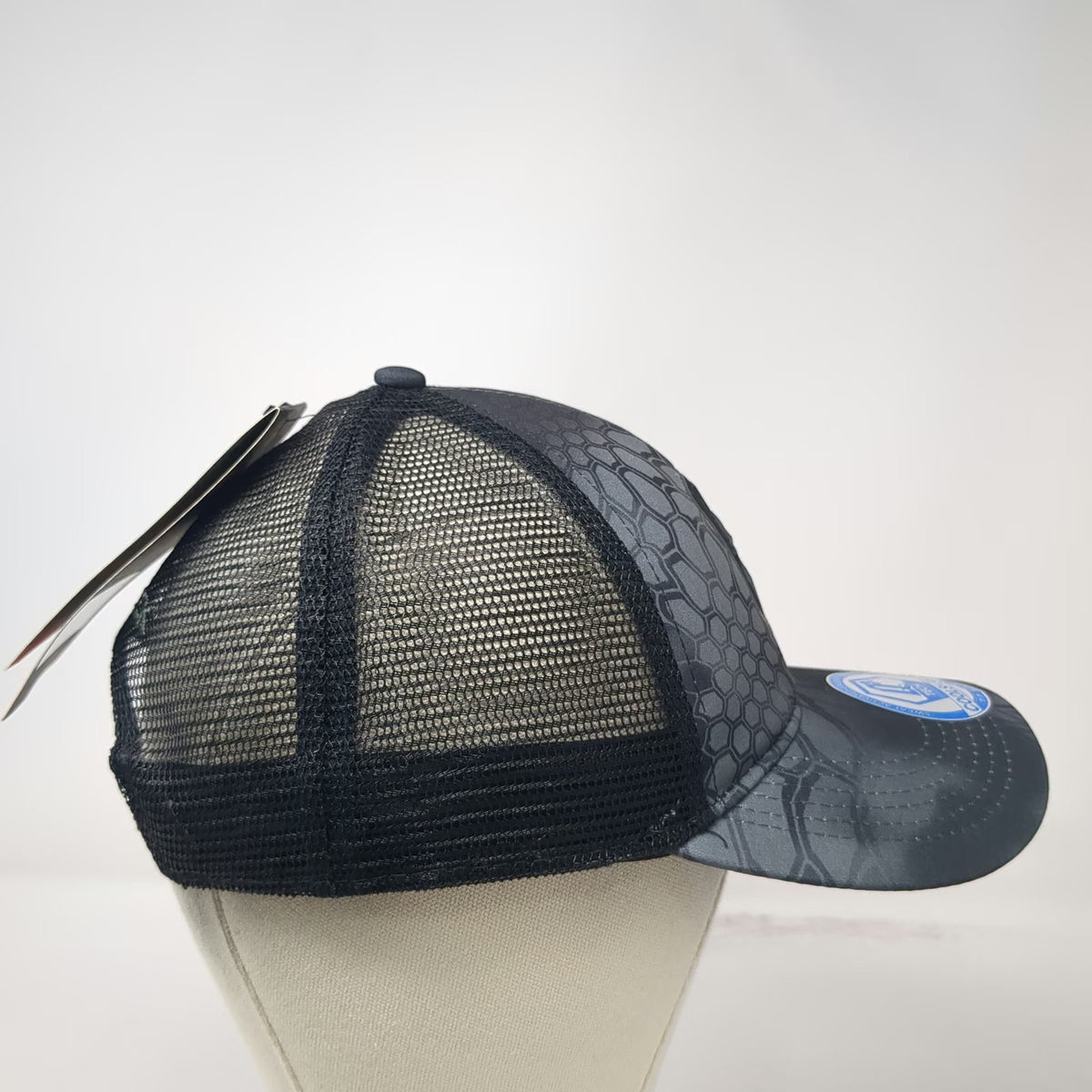 Kryptek Trucker Hat Gray OSFM Spartan Shield Typhon Camo Cooling Mesh Snapback