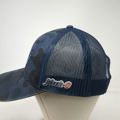johnnie-O Trucker Hat Blue Camo USA Surfer Flag One Size Mesh Snapback Patch