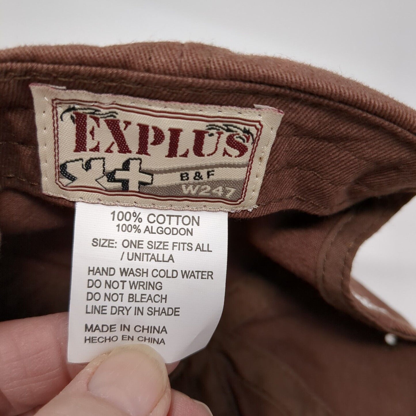 Explus W247 Slideback Hat Brown One Size Adjustable Embroidered Rhinestone