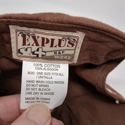 Explus W247 Slideback Hat Brown One Size Adjustable Embroidered Rhinestone