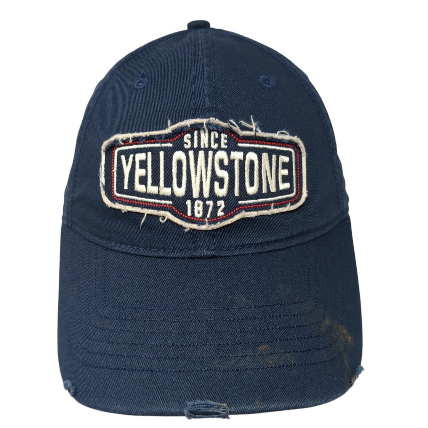 Yellowstone Since 1872 Strapback Hat Blue One Size Adjustable Distressed Ouray