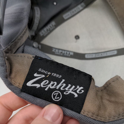 Zephyr Snapback Hat Gray One Size Adjustable Embroidered 6 Panel Blank Polyester