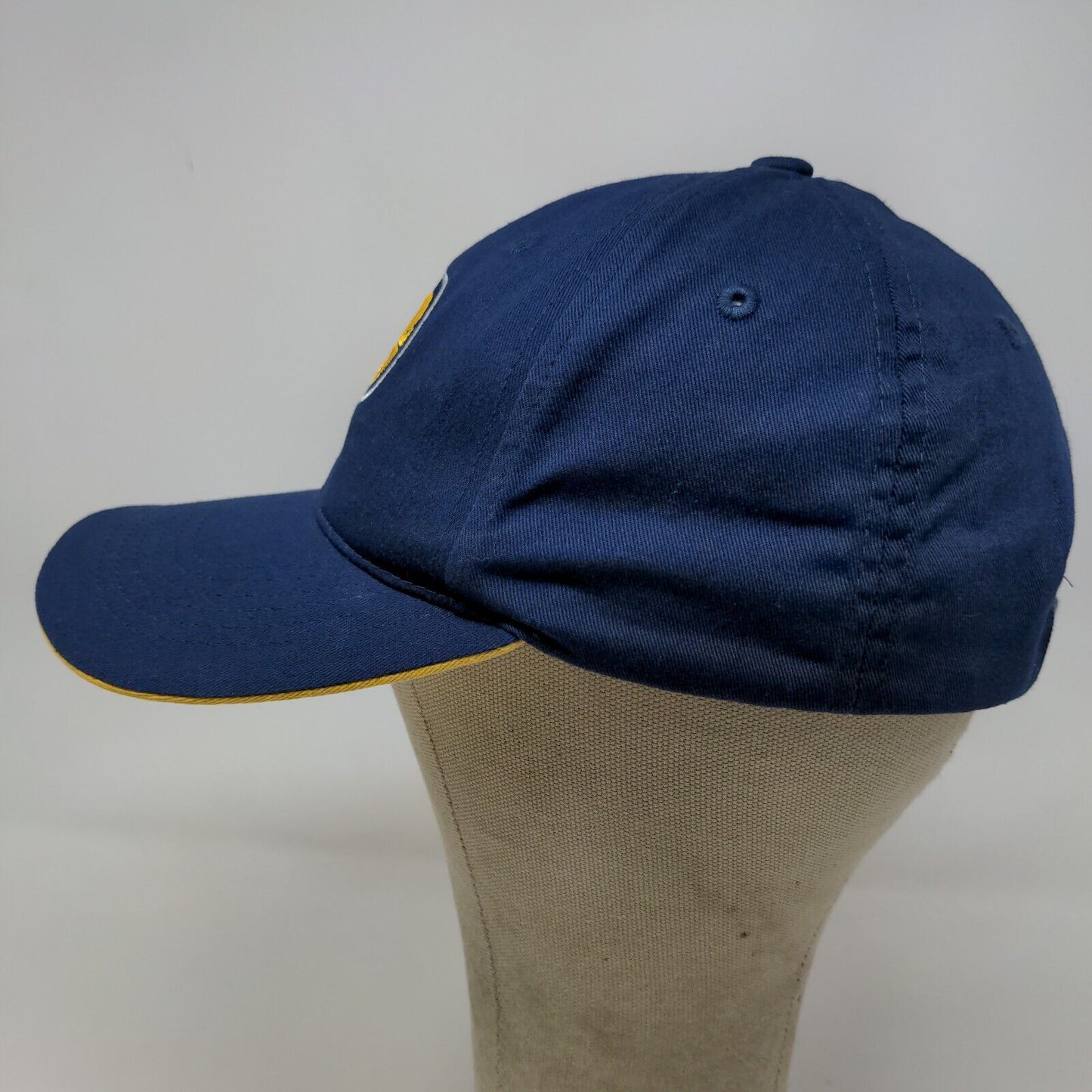 Main Gate Men's Strapback Hat Blue Yellow OSFM Embroidered Logo Indiana Pacers