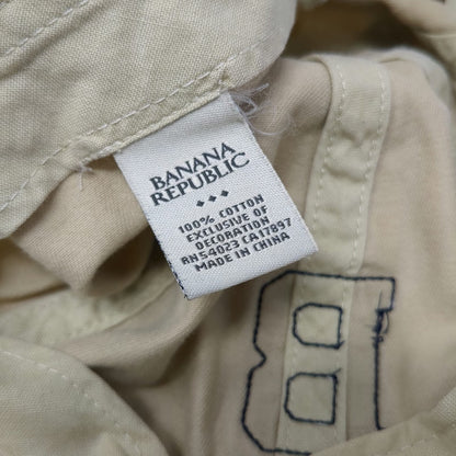 Banana Republic Baseball Cap Beige Blue One Size Cotton Slideback Logo Strap Hat