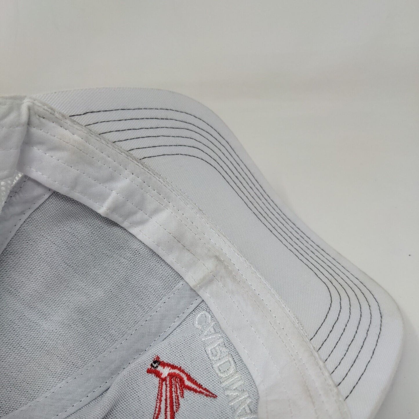 Red Cardinal Snapback Mesh Back Trucker Hat Gray OSFM Embroidered Plaid
