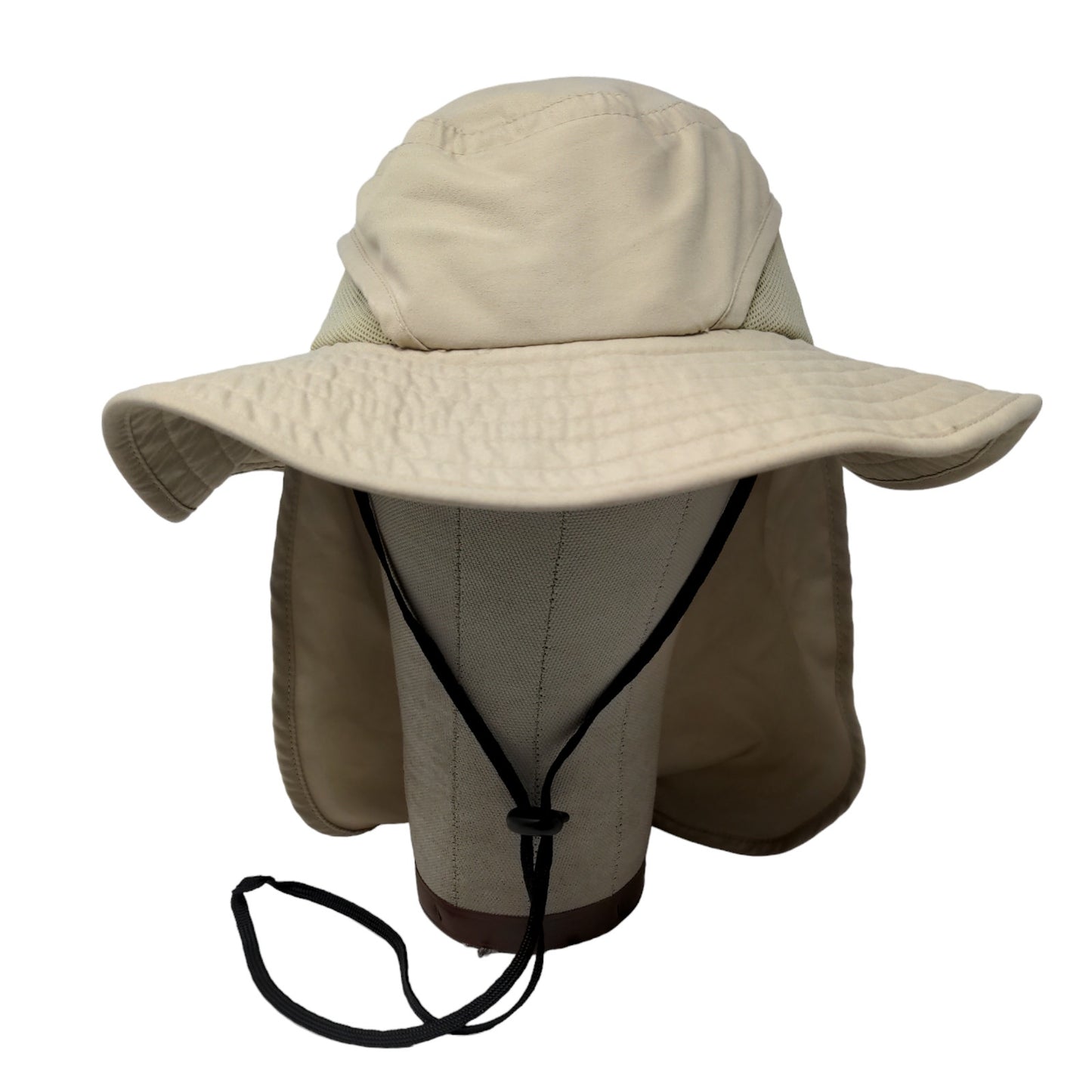 Wembley Men's Wide Brim Sun Hat Tan Size S/M 100% Polyester Neck Flap